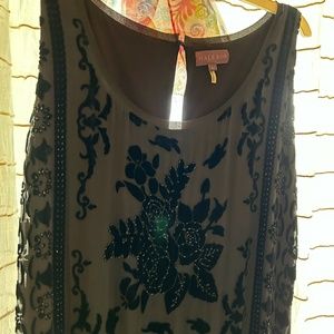 Hale Bob black beaded mini dress